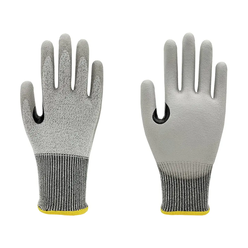 13-Gauge Cut Level C PU Coated Reinforced Thumb Crotch Abrasion Work Gloves (3)
