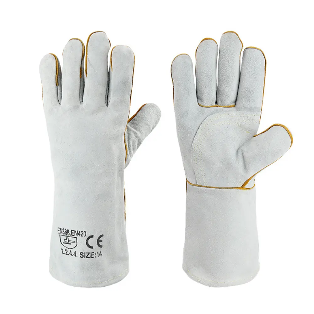 14 Inch Heavy Duty Cow Split Leather Welding Gloves