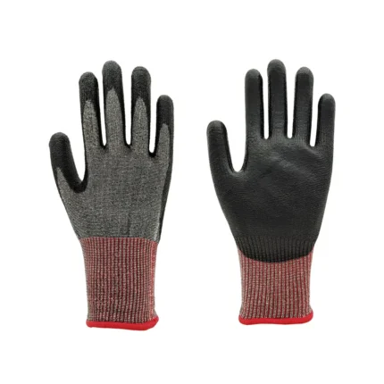 ANSI Cut Level A5 EN388 Cut Level E Steel & Glass Fiber PU Coated Work Gloves