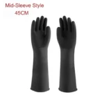 Diamond Textured Anti-Slip Black Latex Chemical Resistant Gloves - Image 4